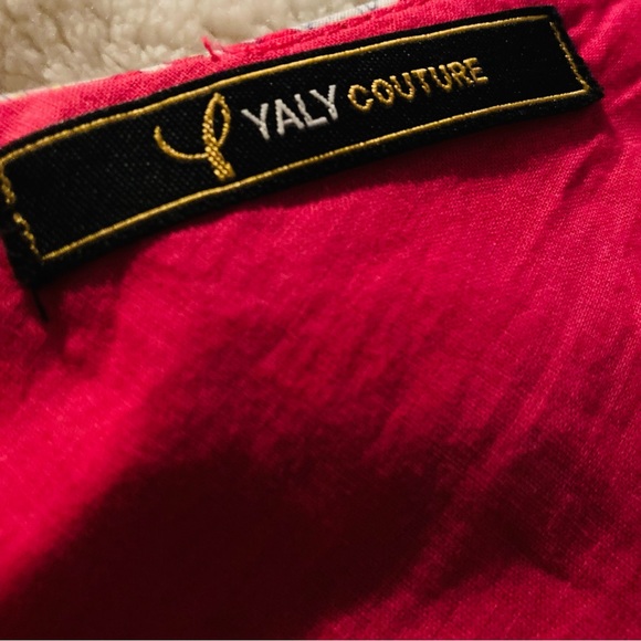 Yaly couture size large pink floral lined dress - Picture 3 of 6